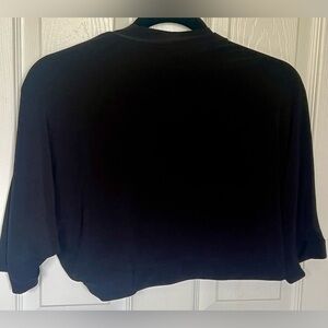 Frank Lyman Design Elegant Black Bolero Short Open Front Jacket Top Sweater Sz S
